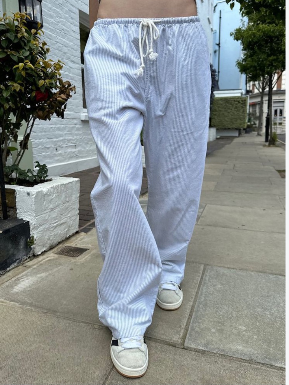 Brandy Melville Pinstripe Drawstring Sweatpants